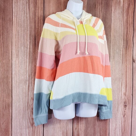Faherty Soleil Hoodie Womens Size Medium Sunrise Pullover Cotton - Picture 4 of 15